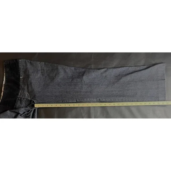 WXRLD Y2K Bareback Jeans 5/6 Flare Dark Wash Textured Waistband Indie Sleaze - Picture 12 of 15